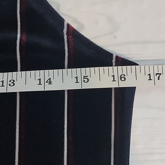 Leith black velvet pinstriped maxi dress Women's Size S - Picture 11 of 12